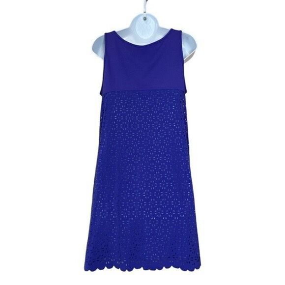 ✨Title Nine Nimblene Illusion Eyelet Purple Blue Tank Sz Medium Dress✨ - Picture 4 of 11